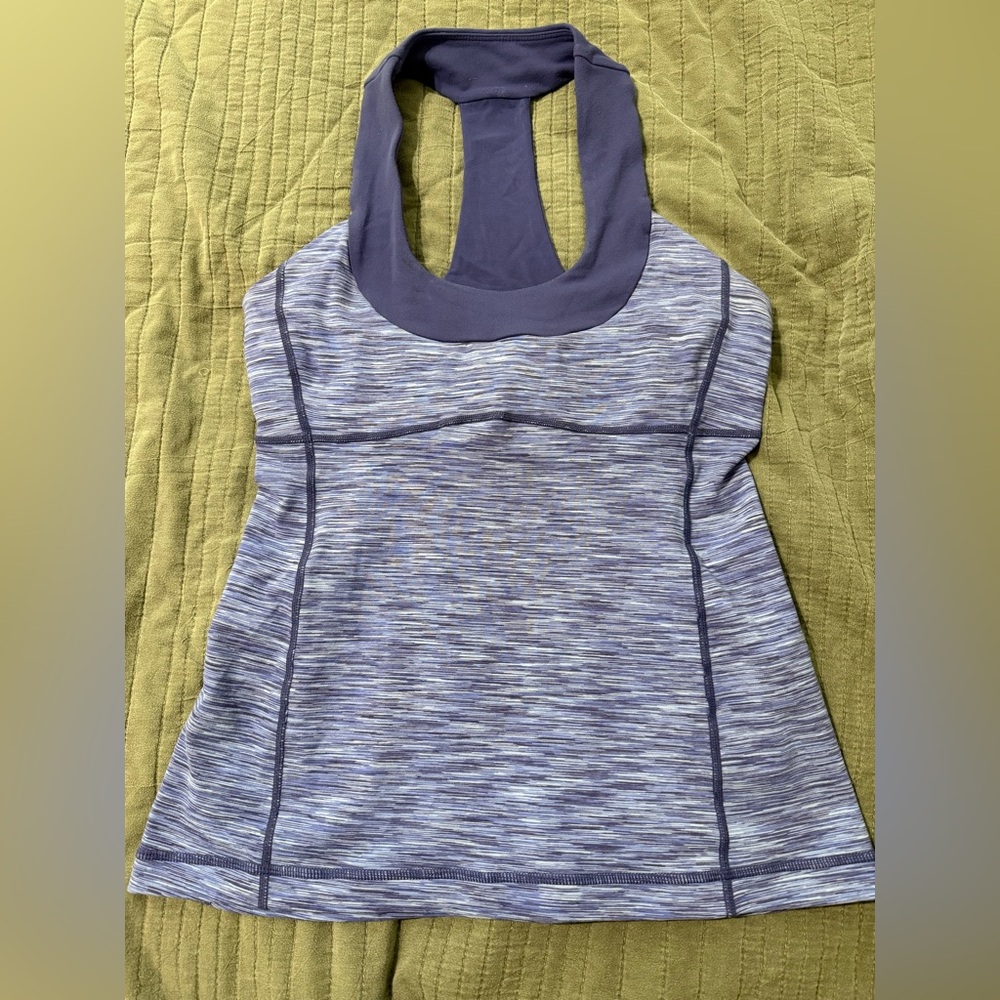 lululemon athletica Gray and Blue Tank Top
